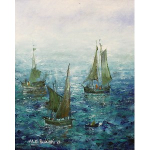 M. A. Bukhari, 24 x 30 Inch, Oil on Canvas, Seascape Painting, AC-MAB-217